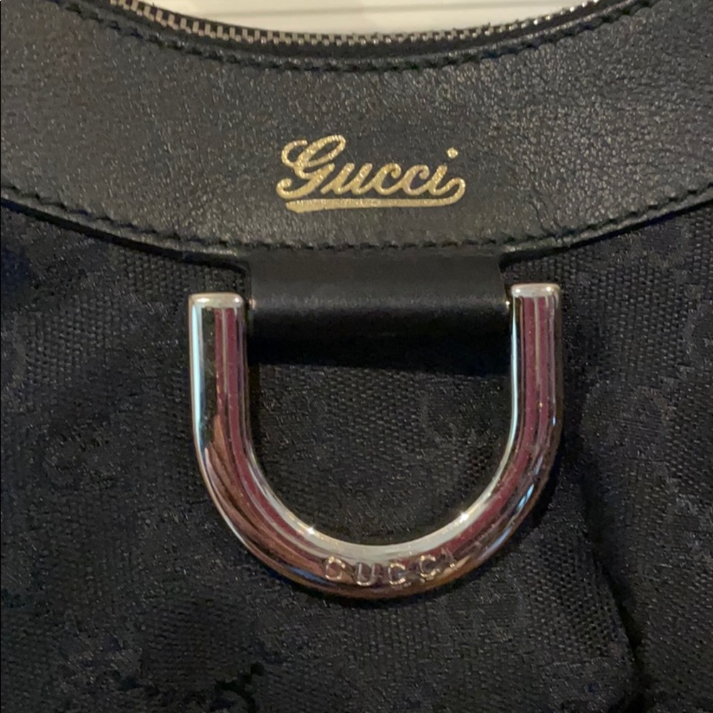 Gucci Black GG Canvas Small D Ring Shoulder Bag - Picture 3 of 7